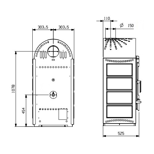 Kaminofen La Nordica Svezia New BII 10,6 kW mit Warmhaltefach