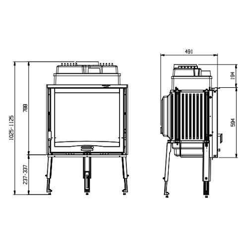 Kamineinsatz La Nordica Focolare 70 Piano 9,1 kW