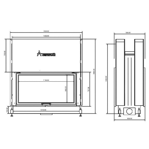 Kamineinsatz A Caminetti Flat W 120 x 60 21 kW