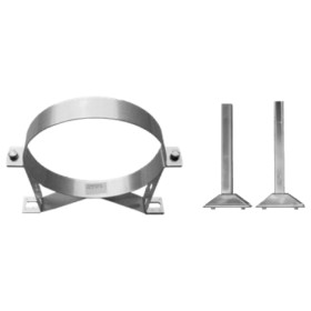 Edelstahlschornstein - Wandhalter bis 530 mm mit Verlängerung L3 - doppelwandig - STN DW-NEO