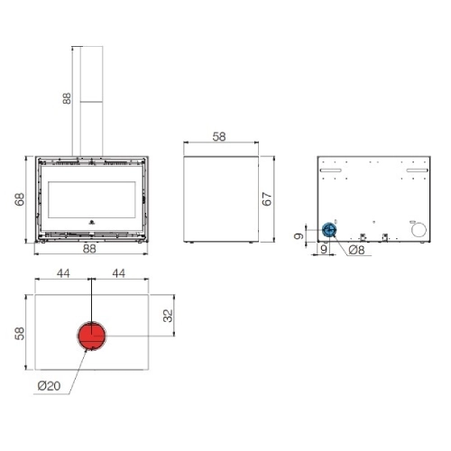 Kaminofen Edilkamin Bench 65 | 14,9 kW