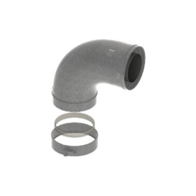 LAS-Schornstein - Bogen 90° glatt, alu-metallic lackiert, Ø150/100 mm - DRU LAS ES-I 150/100
