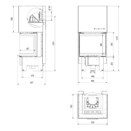 Kamineinsatz Kratki NBC 600/400 9 kW Schiebetür