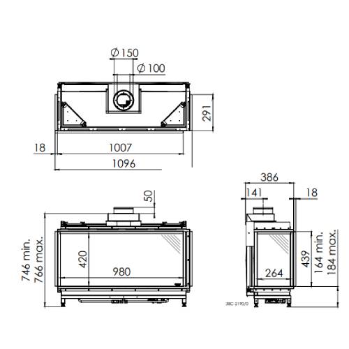 Gaskamin DRU Global 100 BF Corner RCE