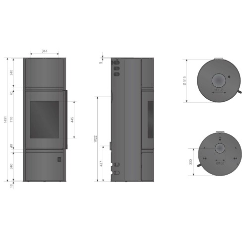 Kaminofen Oranier Arena W+ 2.0 pureBLACK 7 kW