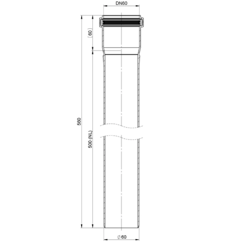 Kunststoffschornstein - Längenelement 560 mm - einwandig - Jeremias EW-PPS