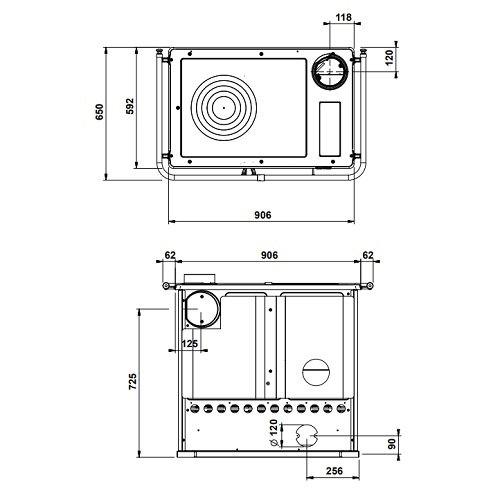 Holzherd La Nordica Rosa 5.0 - Steel 8,8 kW