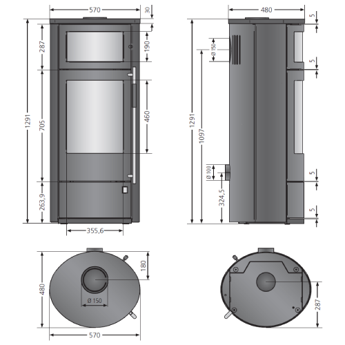 Kaminofen Oranier Polar Neo Bakery 6 kW 