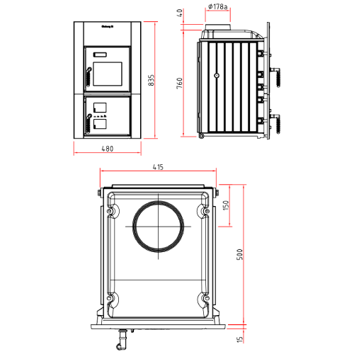 Kachelofeneinsatz Olsberg Format 9 | 9 kW