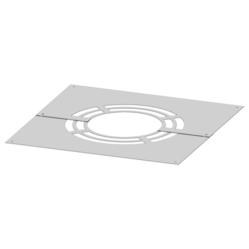 Edelstahlschornstein - Deckenblende für Hinterlüftung, zweiteilig 0° - doppelwandig - Jeremias DW-ECO