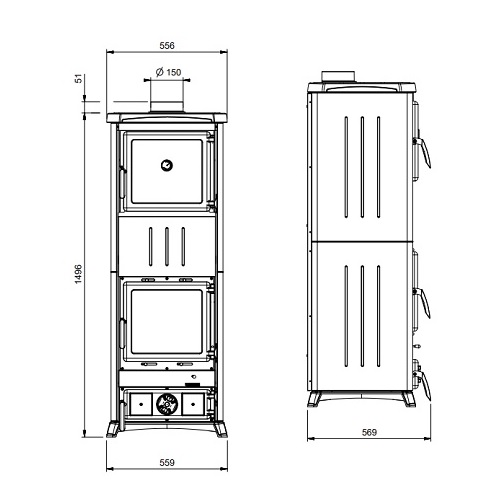 Kaminofen La Nordica Nova Forno - Steel 11,8 kW