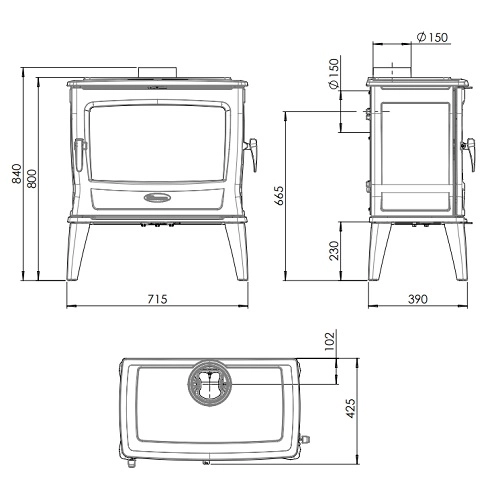 Kaminofen Dovre Tai 55 WD 11 kW