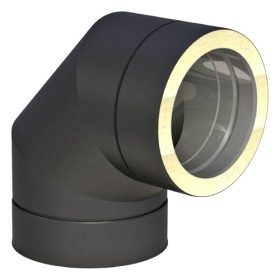 Edelstahlschornstein - Winkel 90° starr (P1) - doppelwandig - Jeremias DW-BLACK