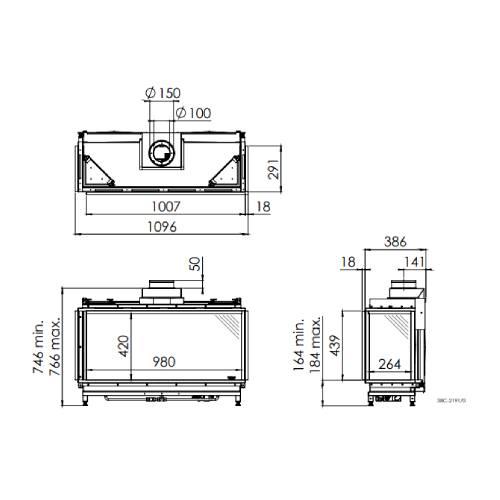 Gaskamin DRU Global 100 BF Corner RCE