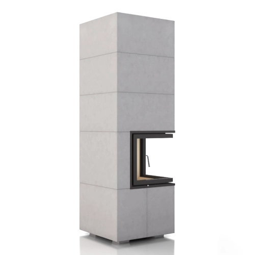 Kaminbausatz Brunner BSK 09, Eckkamin 8 kW, Drehtür, mit Modulaufsatzspeicher
