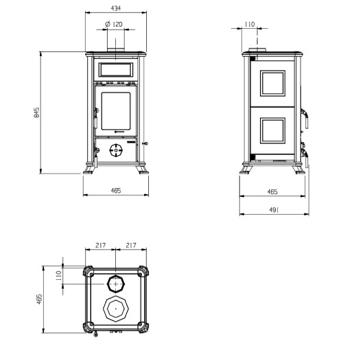 Kaminofen La Nordica Dorella L8 X 6,8 kW