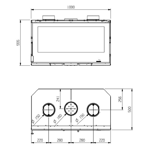 Kamineinsatz La Nordica Inserto 100 Crystal - Ventilato 9,5 kW