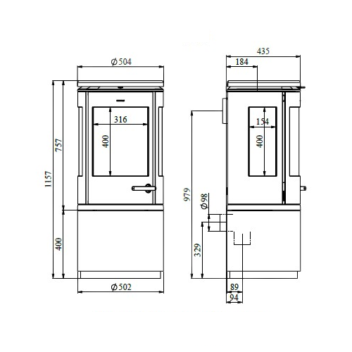 Kaminofen Morsoe 7943 | 7,3 kW mit Holzfach