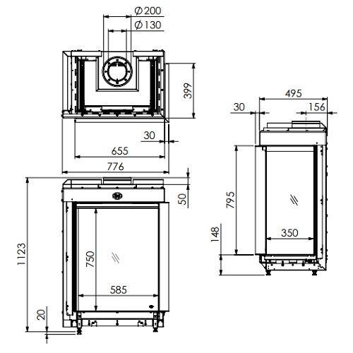 Gaskamin DRU Maestro 60/2 Tall RCH