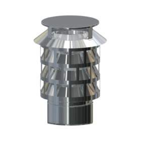 Edelstahlschornstein - Regenhaube mit Lamellenkopf 450 mm - einwandig - Reuter EW-BLUE