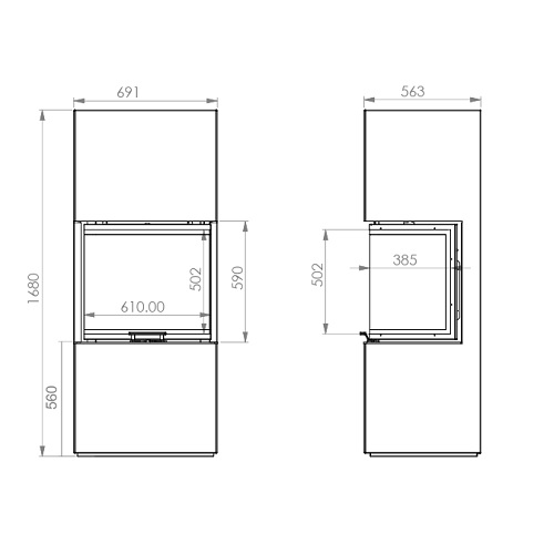 Kaminofen A Caminetti Scandinavian 65 S 9 kW