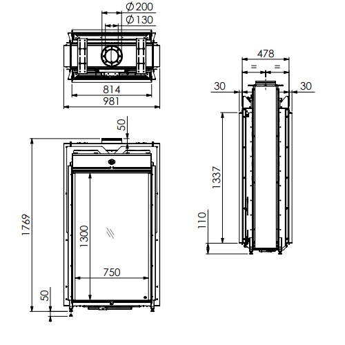 Gaskamin DRU Maestro 75 Tall Tunnel RCH