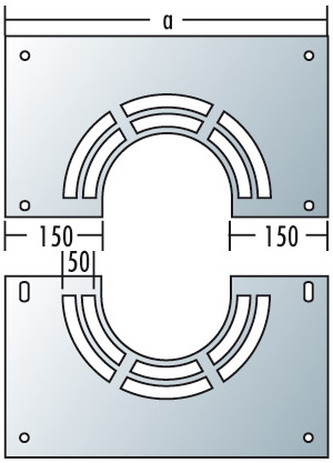 Edelstahlschornstein - Blendblech mit Hinterlüftung 0-10° - doppelwandig - Raab DW-Systeme