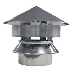 Edelstahlschornstein - Regenhaube - doppelwandig - Dinak DW6