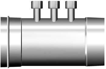 Edelstahlschornstein - Rohrelement mit 3 Messstutzen - einwandig - Schräder Future EW