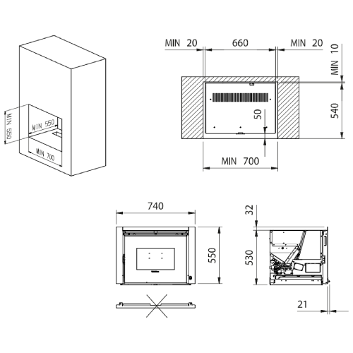 Pellet Kamineinsatz La Nordica Extraflame Comfort P70 Air 10 kW