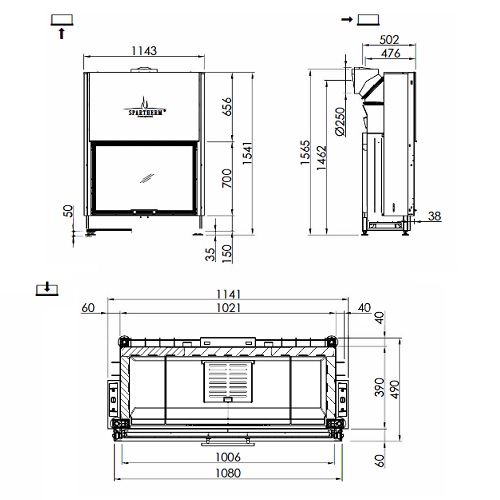 Kamineinsatz SPARTHERM Varia 1V-100h 10,4 kW Schiebetür