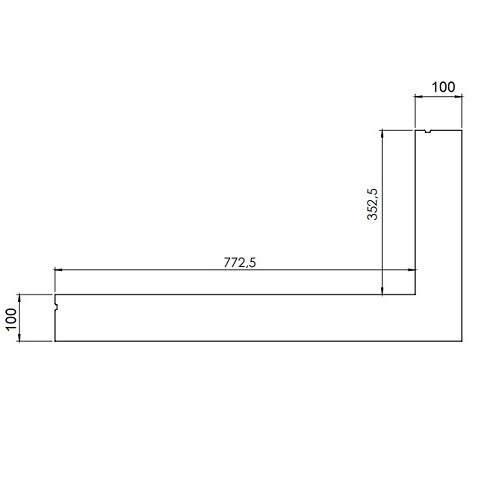 Gaskaminzubehör DRU - Einbaurahmen für Lugo 80/2 RCH (6-seitig, B = 100 mm)