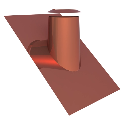 Kupferschornstein - Dachdurchführung 36°-45° mit Bleirand und Wetterkragen für Jeremias DW-FU