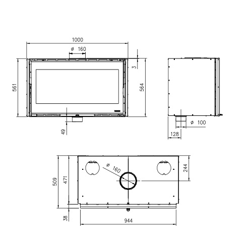 Kamineinsatz La Nordica Inserto 100 Wide 8,1 kW