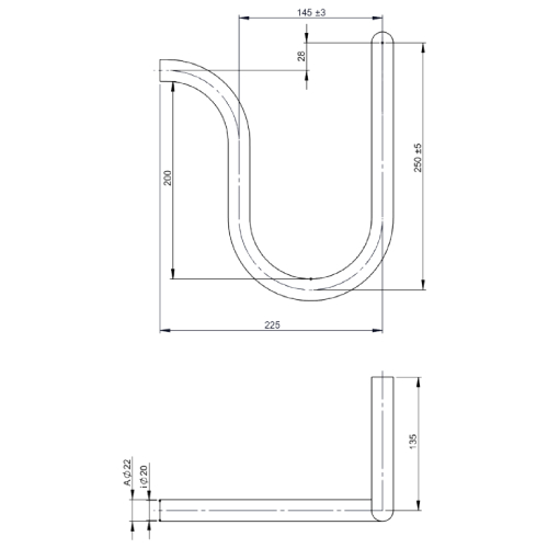 Edelstahlschornstein - Siphon links - einwandig - Jeremias EW-FU