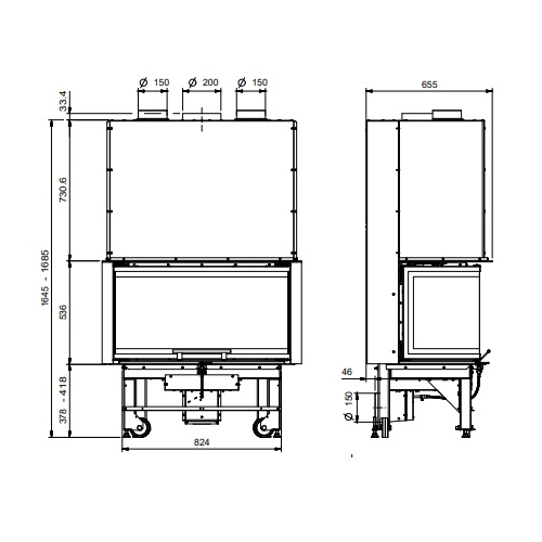 Kamineinsatz La Nordica Monoblocco 3LC 12 kW