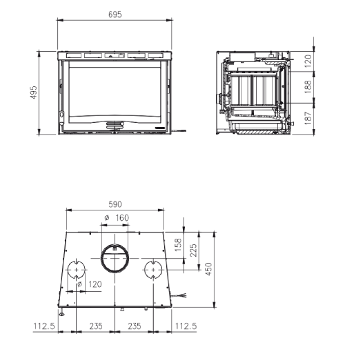 Kamineinsatz La Nordica Inserto 70 H 49 | 4.0 - Ventilato 6,7 kW