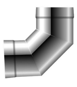 Edelstahlschornstein - Bogen 90° ohne Reinigung - doppelwandig - Schräder Future line DW