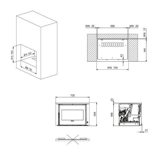 Pellet Kamineinsatz La Nordica Extraflame Comfort P70 Air H49 | 8 kW