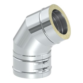Edelstahlschornstein - Winkel 60° starr - doppelwandig - Jeremias DW-FU