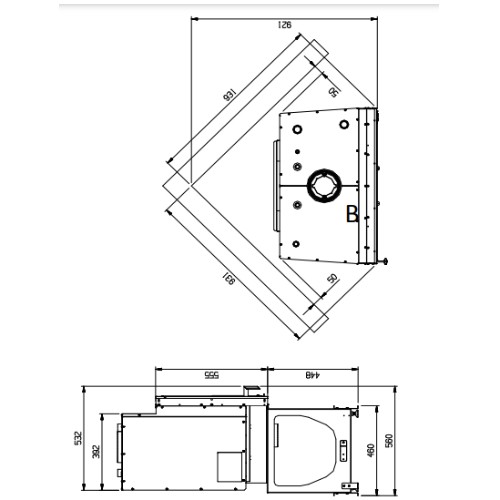 Kamineinsatz La Nordica Focolare 80 Idro Crystal DSA 15,4 kW Wasserführend