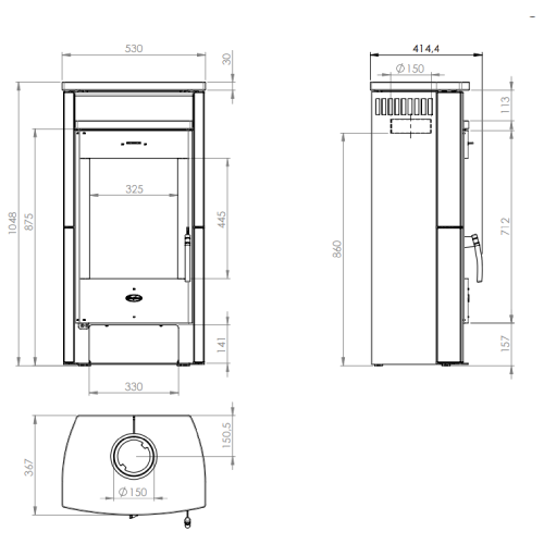 Kaminofen Fireplace Santiago 6 kW