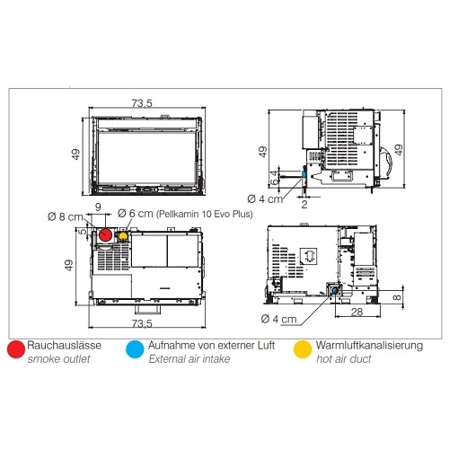 Pellet Kamineinsatz Edilkamin Pellkamin 8 Evo 8,3 kW