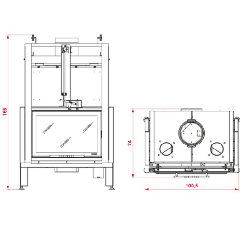 Kamineinsatz Palazzetti Ecomonoblocco MX 86 Frontal 16 kW