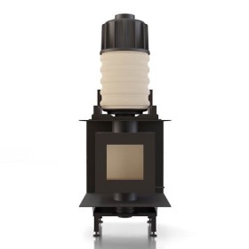 Kachelofeneinsatz Brunner DF 33 Doppelglasscheibe mit Modul-Aufsatz-Speicher MAS 6 kW