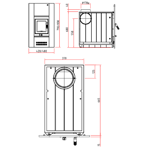 Kachelofeneinsatz Olsberg Concept 12 | 12 kW