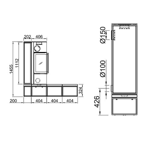Kaminofen Spartherm Piko Frame Furniture 5,9 kW