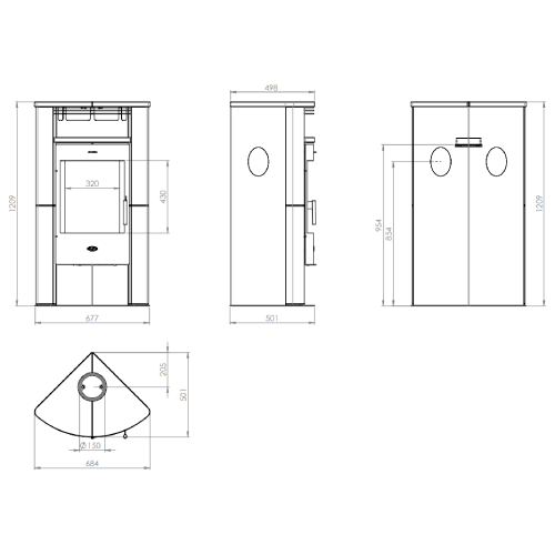 Kaminofen Fireplace Malta 6 kW Speckstein