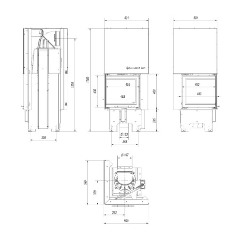Kamineinsatz Kratki VNL 480/480 8 kW