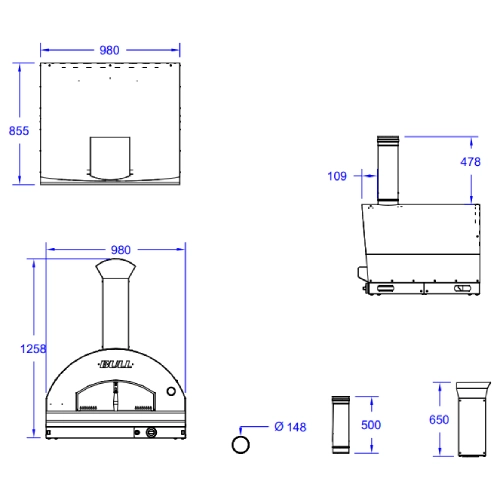 Pizzaofen Bull BBQ Gas XL Built-In